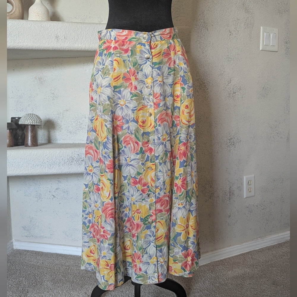 Floral Women's Skirt with Pockets